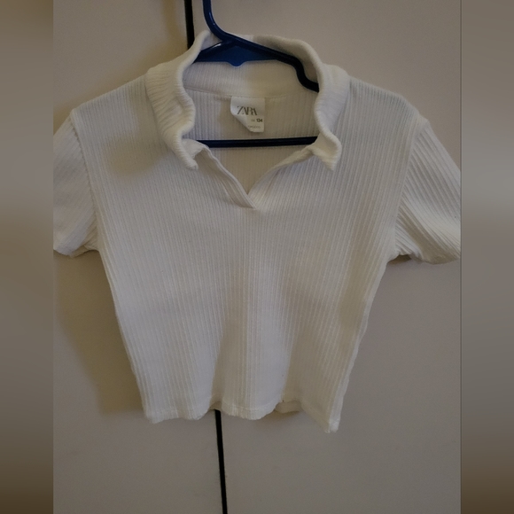 ZARA white basic crop top (Girl) - Picture 3 of 6